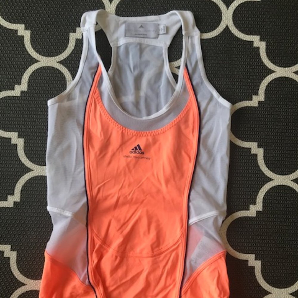 Adidas Stella McCartney Neon Orange & White Tank